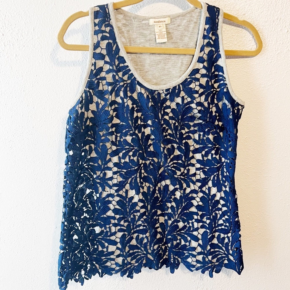 Sundance navy lace tank size xs